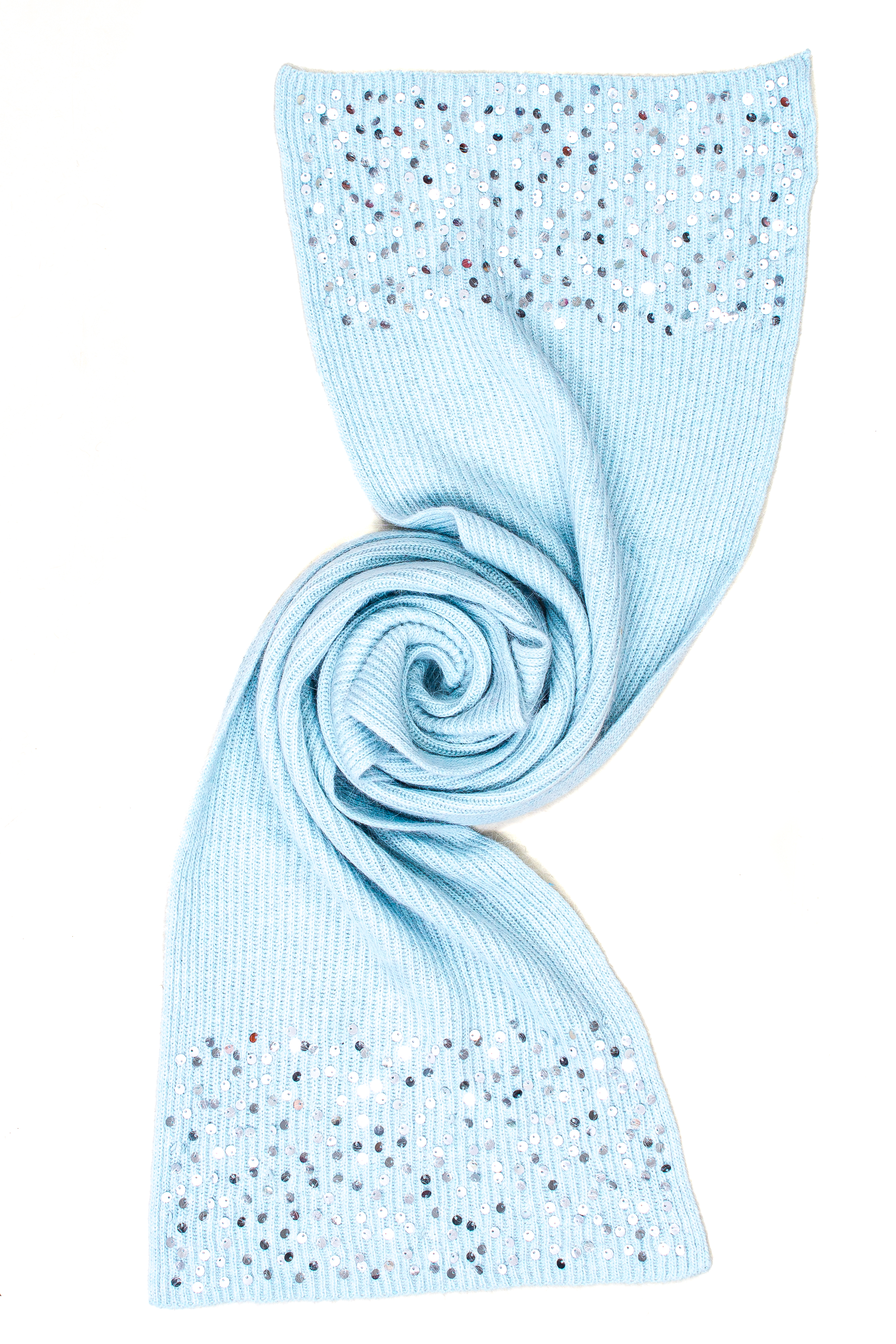 STOLA MAGLIA CON PAILLETTES, TG.UNICA - BLUE